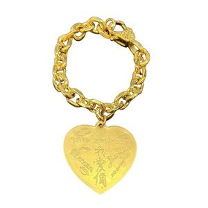 Antique Brass Love Charm Bracelet